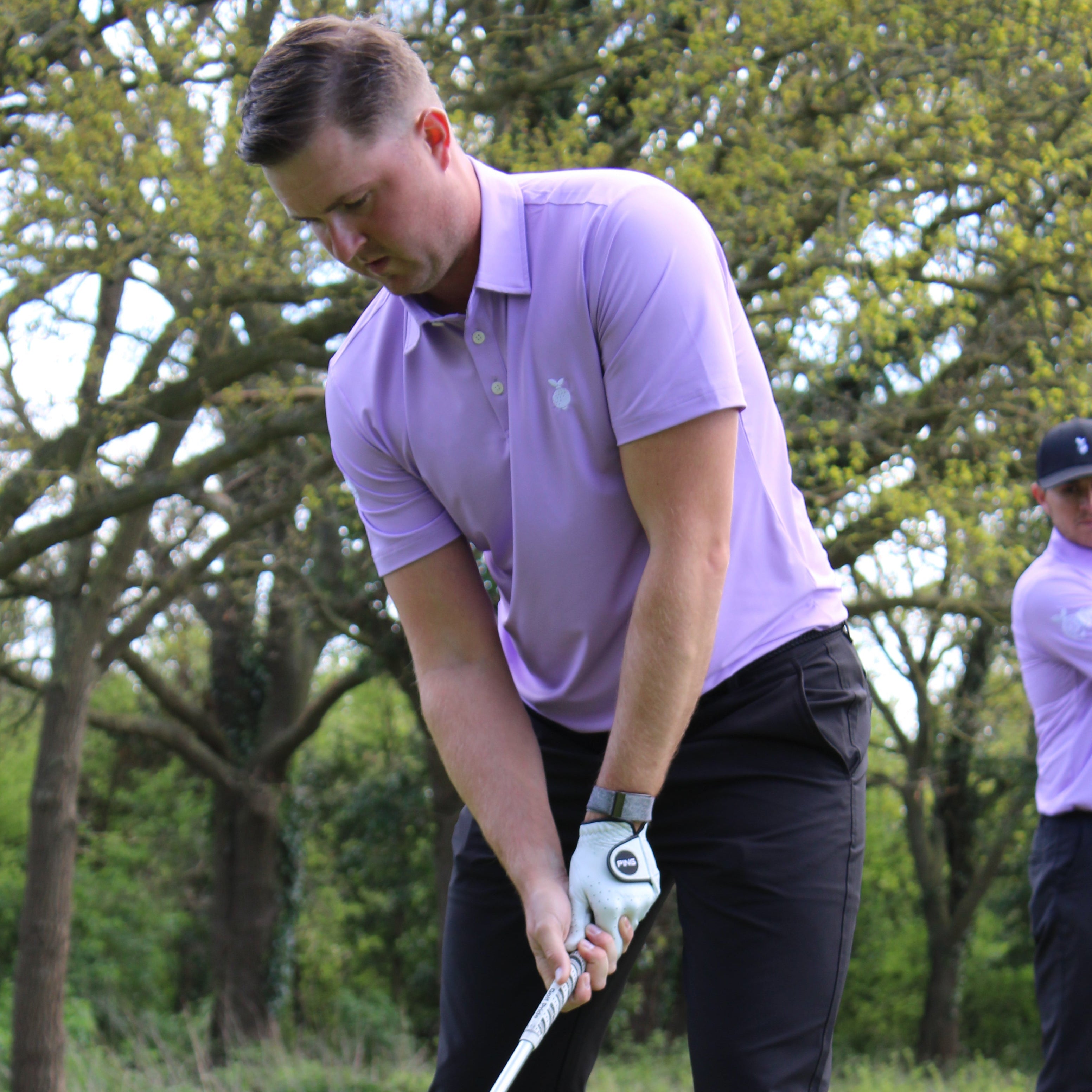 Embroidered Logo Pastel Polo Purple